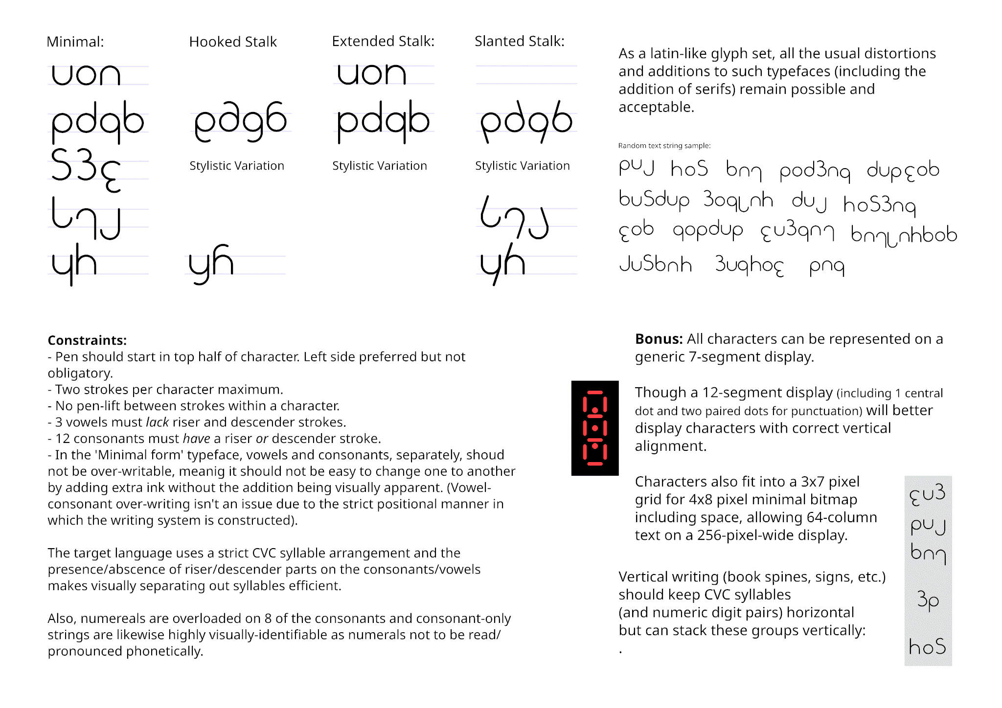 Sample Conlang Glyphs.